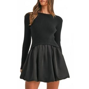 NEW MINT bubble mini dress in black